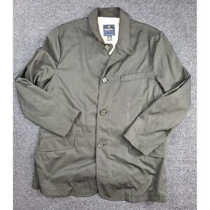 Brooks Brothers Black Polyester Linen Lined Black Waterproof Jacket Size L